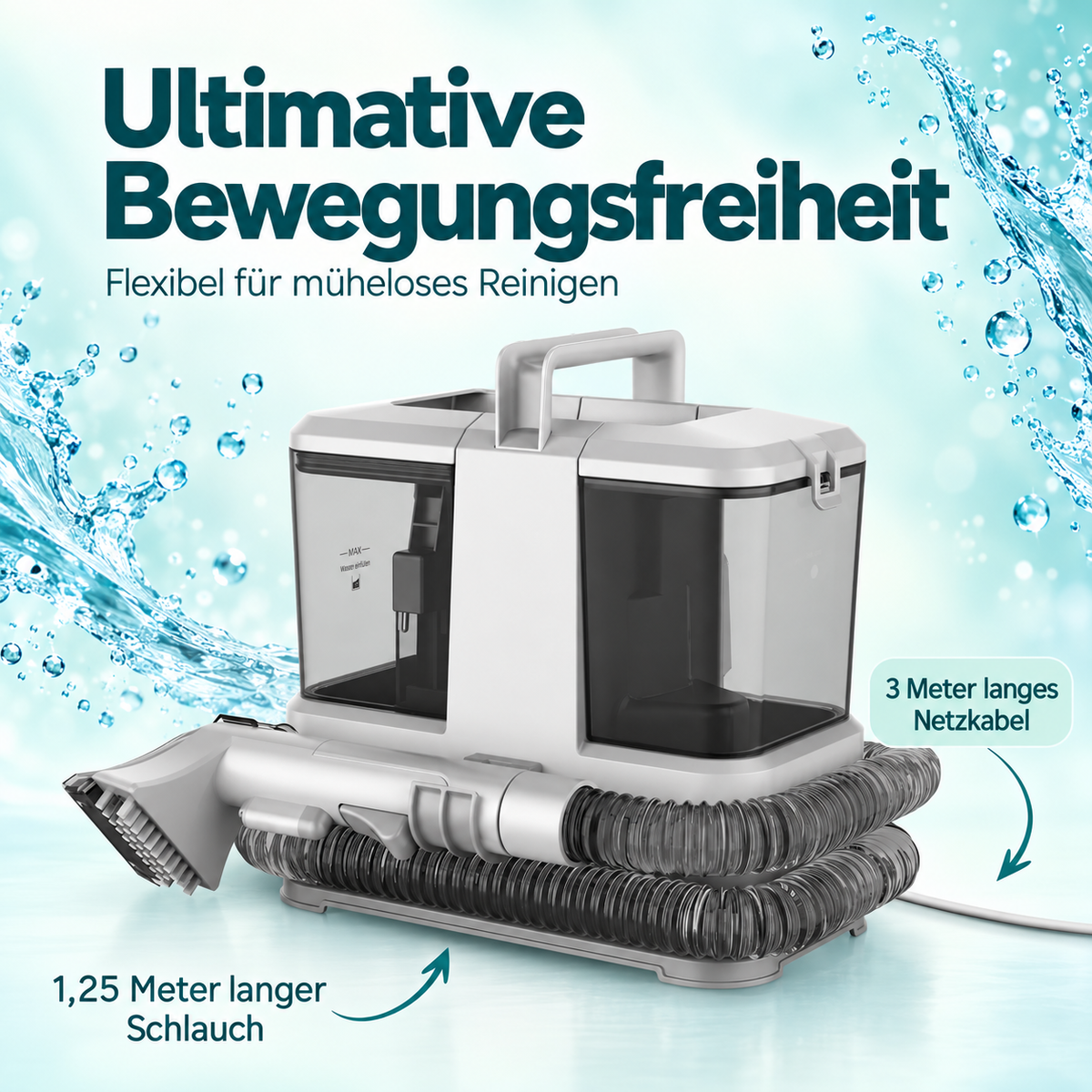 Vareclean™ Nasssauger Compact – Leichter Polsterreiniger für Auto, Sofa & Teppich 3