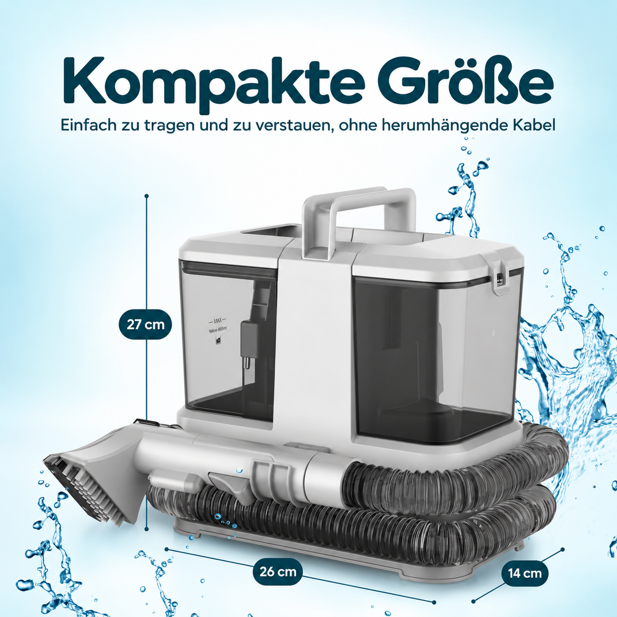 Vareclean™ Nasssauger Compact – Leichter Polsterreiniger für Auto, Sofa & Teppich 4