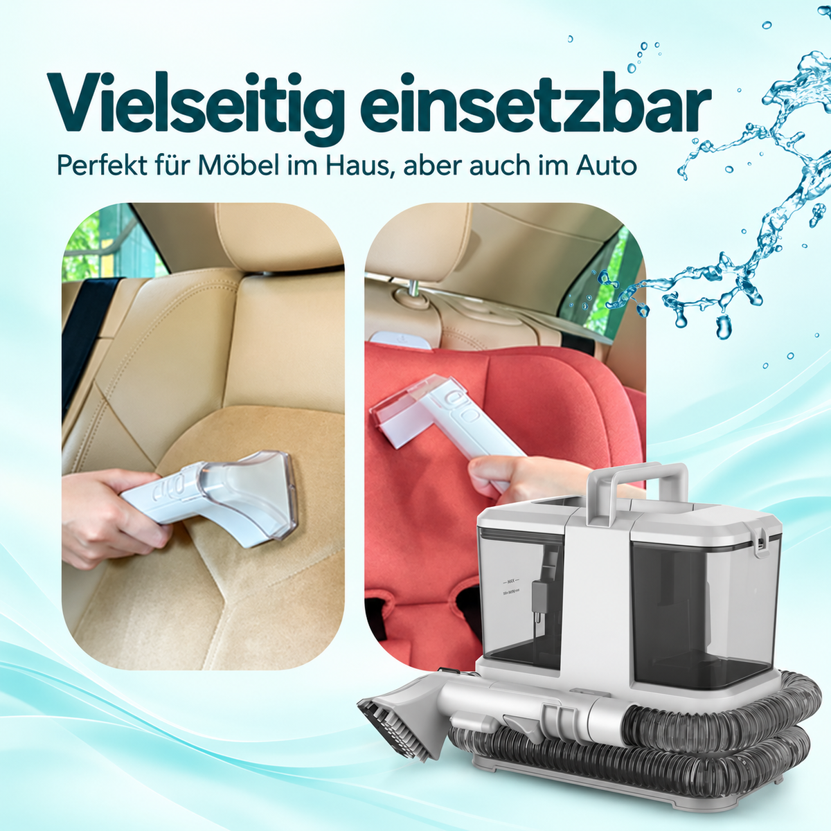 Vareclean™ Nasssauger Compact – Leichter Polsterreiniger für Auto, Sofa & Teppich 6